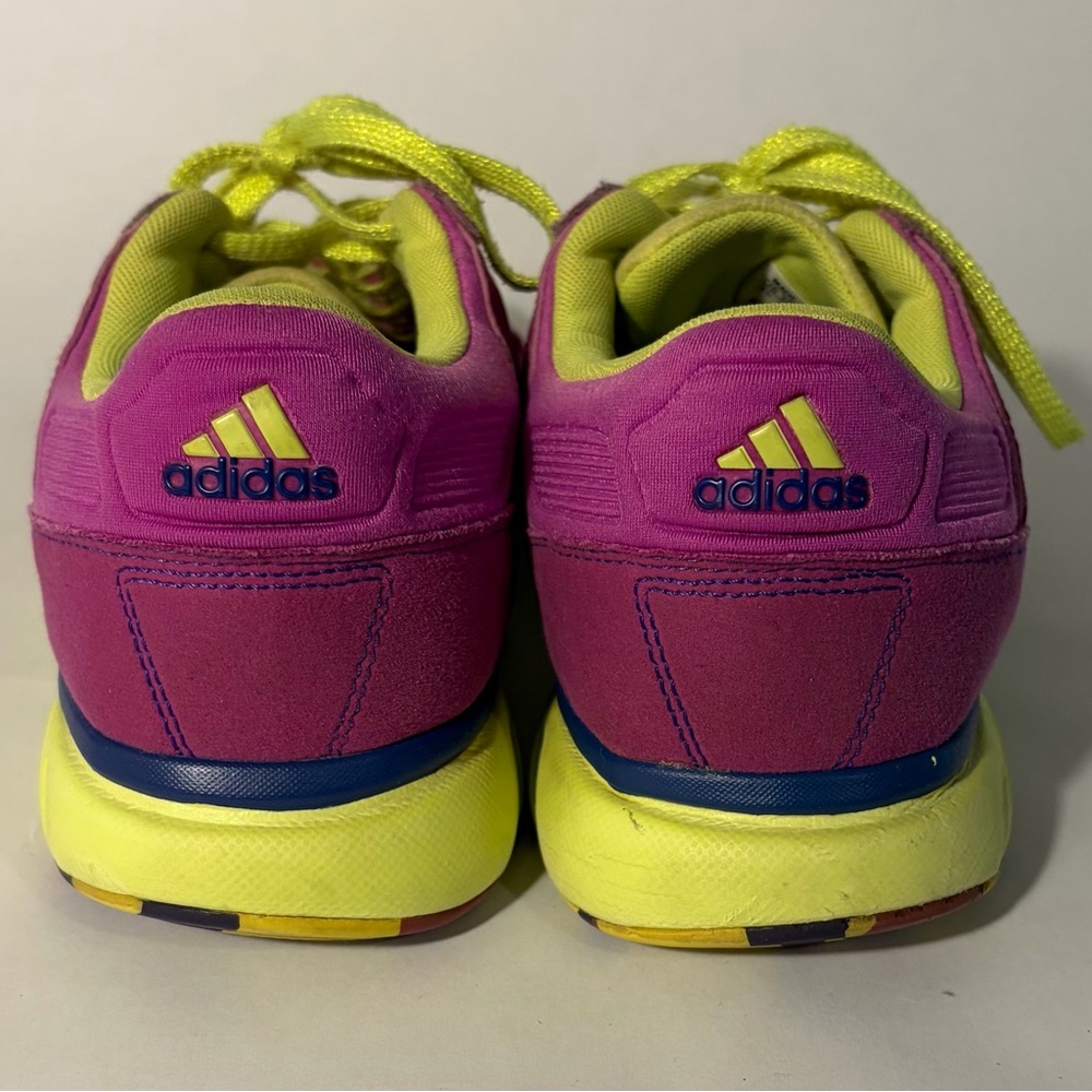 Adidas LA Runner Sneakers Tennis Shoes Bright Pink Neon Green Sz 9.5 Workout GUC - Picture 5 of 14